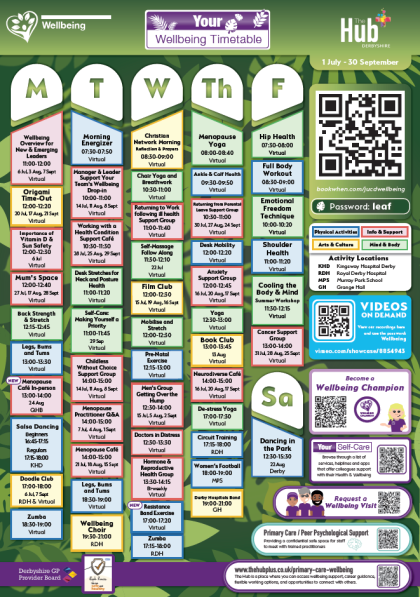 Spring Wellbeing Timetable
