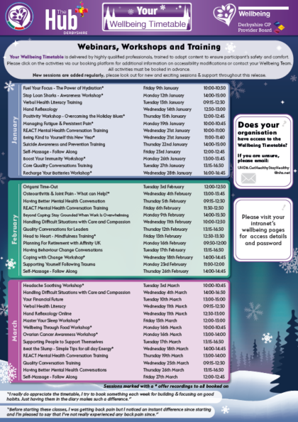 Winter Wellbeing Activities